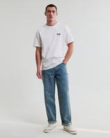 wax london men's Dean - Off White Geometric Repeat T-Shirt