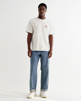 wax london men's Dean - Off White Painted Badge T-Shirt