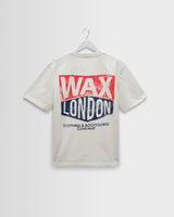 wax london men's Dean - Off White Painted Badge T-Shirt