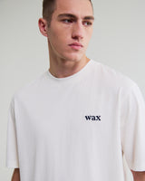 wax london men's Dean - Off White Scribble Text T-Shirt