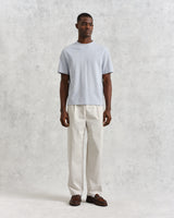 wax london men's Dean - Pale Blue Textured Organic Cotton T-Shirt