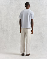 wax london men's Dean - Pale Blue Textured Organic Cotton T-Shirt