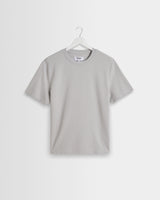 wax london men's Dean - Soft Grey Textured Organic Cotton T-Shirt