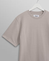 wax london men's Dean - Taupe Grey Textured Organic Cotton T-Shirt
