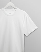 wax london men's Dean - White Embroidered Logo Organic Cotton T-Shirt