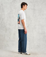 wax london men's Dean - White London Postcard Graphic Organic Cotton T-Shirt