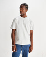 wax london men's Dean - White Textured Organic Cotton T-Shirt