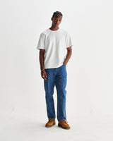 wax london men's Dean - White Textured Organic Cotton T-Shirt