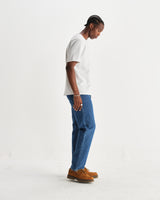 wax london men's Dean - White Textured Organic Cotton T-Shirt