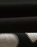 wax london men's Didcot - Black And Beige Abstract Applique Short-Sleeve Shirt