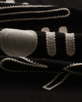 wax london men's Didcot - Black And Ecru Abstract Applique Short-Sleeve Shirt