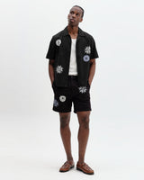 Didcot - Black And Multicolour Round Applique Short-Sleeve Shirt