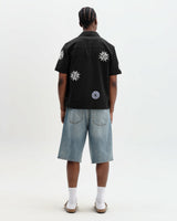 Didcot - Black And Multicolour Round Applique Short-Sleeve Shirt