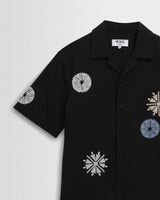 Didcot - Black And Multicolour Round Applique Short-Sleeve Shirt