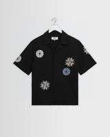 Didcot - Black And Multicolour Round Applique Short-Sleeve Shirt