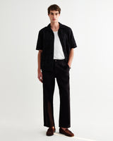 wax london men's Didcot - Black Corded Lace Short-Sleeve Shirt