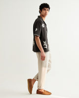 wax london men's Didcot - Black Doodle Applique Short-Sleeve Shirt