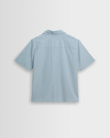 Didcot - Blue And Ecru Floral Applique Short-Sleeve Shirt