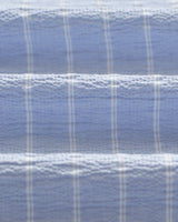 wax london men's Didcot - Blue And Ecru Seersucker Stripe Short-Sleeve Shirt