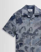 Didcot - Blue Watercolour Print Short-Sleeve Shirt