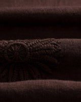 wax london men's Didcot - Brown Flower Embroidered Short-Sleeve Shirt