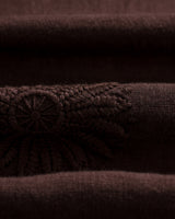 wax london men's Didcot - Brown Flower Embroidered Short-Sleeve Shirt