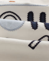 wax london men's Didcot - Ecru And Multicolour Abstract Appliqué Short-Sleeve Shirt