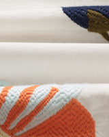 wax london men's Didcot - Ecru And Multicolour Flower Embroidered Short-Sleeve Shirt