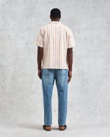 wax london men's Didcot - Ecru Stripe Short-Sleeve Shirt