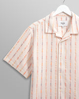 wax london men's Didcot - Ecru Stripe Short-Sleeve Shirt