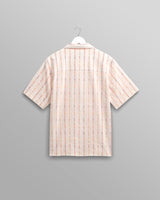 wax london men's Didcot - Ecru Stripe Short-Sleeve Shirt