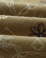 wax london men's Didcot - Khaki Hawaiian Embroidered Short-Sleeve Shirt