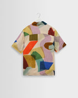wax london men's Didcot - Multicolour Painted Shapes Short-Sleeve Shirt