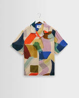 wax london men's Didcot - Multicolour Painted Shapes Short-Sleeve Shirt