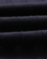 wax london men's Didcot - Navy Open Weave Cotton Short-Sleeve Shirt