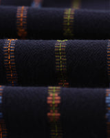 wax london men's Didcot - Navy Stripe Short-Sleeve Shirt