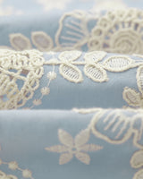 wax london men's Didcot - Pale Blue Intricate Lace Short-Sleeve Shirt