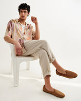 wax london men's Didcot - Pastel And Multicolour Floral Short-Sleeve Shirt