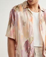 wax london men's Didcot - Pastel And Multicolour Floral Short-Sleeve Shirt