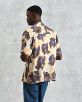 wax london men's Didcot - Peach Floral Blur Short-Sleeve Shirt