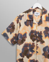 wax london men's Didcot - Peach Floral Blur Short-Sleeve Shirt