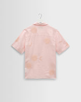 wax london men's Didcot - Pink Flower Embroidered Short-Sleeve Shirt