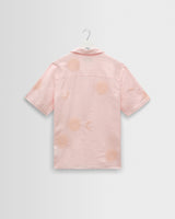 wax london men's Didcot - Pink Flower Embroidered Short-Sleeve Shirt
