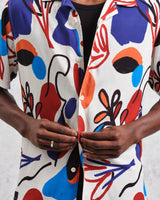 wax london men's Didcot - Red And Blue Scribble Print Short-Sleeve Shirt