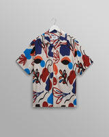 wax london men's Didcot - Red And Blue Scribble Print Short-Sleeve Shirt