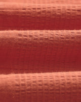 wax london men's Didcot - Rust Double-Weave Seersucker Short-Sleeve Shirt