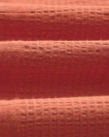 wax london men's Didcot - Rust Double-Weave Seersucker Short-Sleeve Shirt