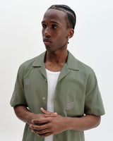 Didcot - Sage And Ecru Scribble Applique Short-Sleeve Shirt