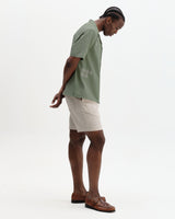 Didcot - Sage And Ecru Scribble Applique Short-Sleeve Shirt