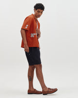 Didcot - Terracotta And Ecru Scribble Applique Short-Sleeve Shirt